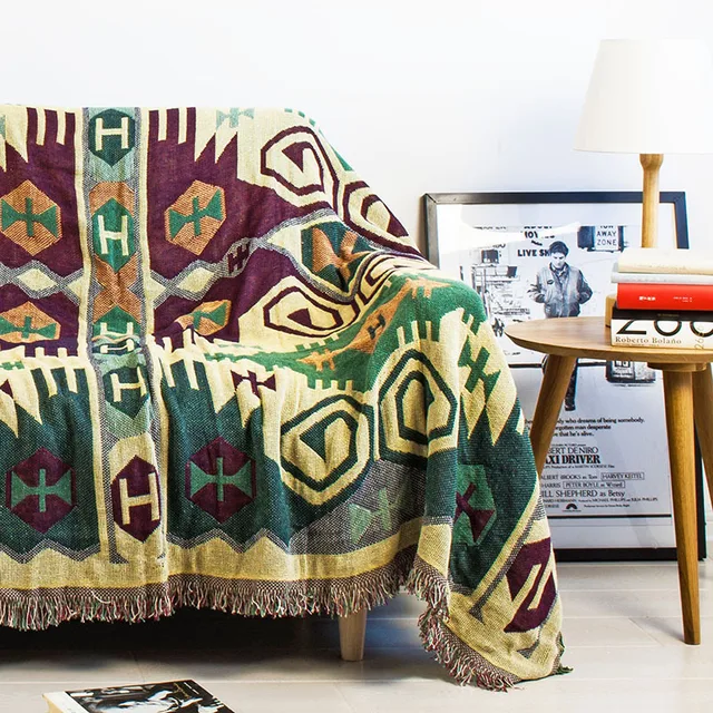 Vintage Tels Dark Green Woven Soft Sofa Blankets Throws Rugs Vintage Tels Dark Green Woven Soft Sofa Blankets Throws Rugs Cover Chair Table