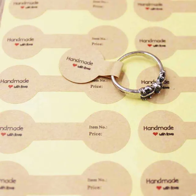 Buy 500PCS print14k Golden jewelry label tag self