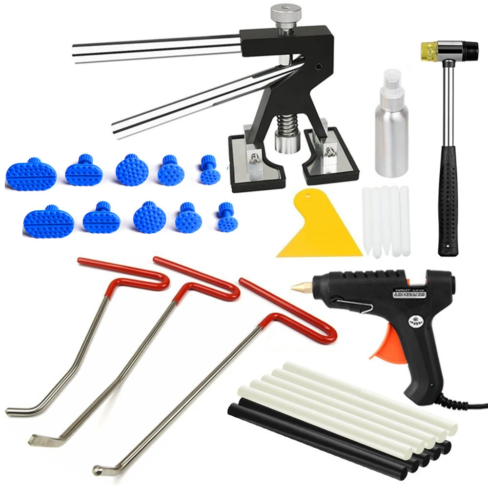 

WEYHAA PDR Tools Car Dent Puller Rod Hook Tool Kit with Dent Lifter Glue Gun Paintless Dent Repair Tools Set For Car Body Care