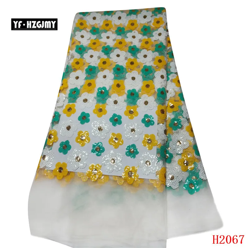 YF HZGJMY Hot selling 3D flowers sequins lace fabric material french net tulle high quality evening dress A2067-1 | Дом и сад