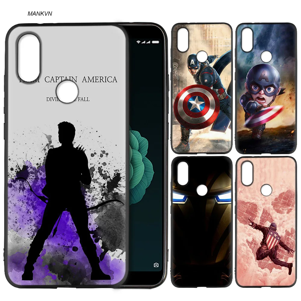 

Business Pattern Silicone Soft Case Shell Cover for Xiaomi A2 Lite A1 Redmi S2 Note 5 Plus 6 6A 4 4X Pro Poco F1 Captain America