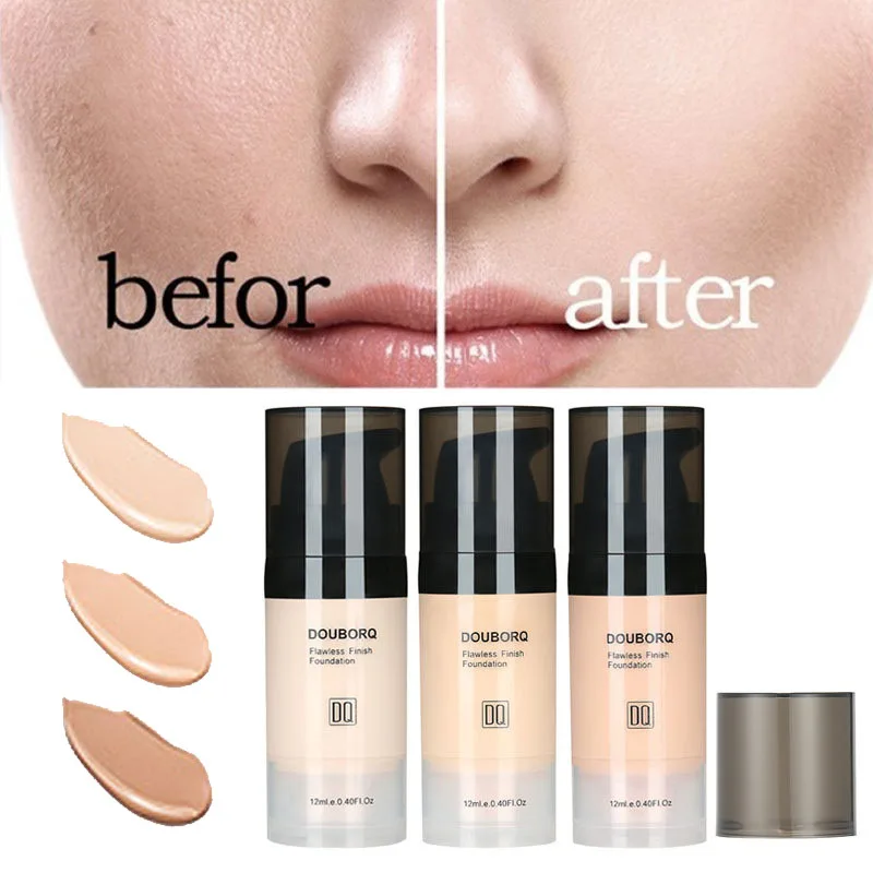 Professional Full Coverage Foundation Makeup Base Face Matte Finish Liquid Foundation Make Up Waterproof Natural Concealer Cream