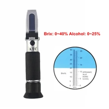 0-40% Refractometer Brix Sugar Alcohol Wine Beer 0-25% ATC Refratometro Concentration Tester + Retail Box Handheld Portable 0-40% Refractometer Brix Sugar Alcohol Wine Beer 0-25% ATC Refratometro Concentration Tester + Retail Box Handheld Portable