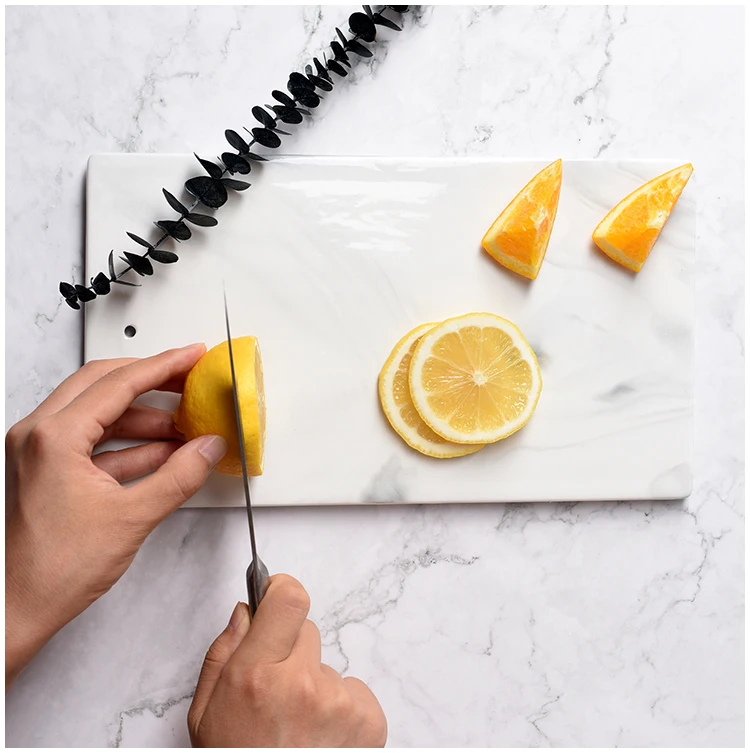 Marble Cheese Cutting Boards Decorative Pastry Plate Serving Tray Chopper Chopping Coaster Mad Pad Gray Large Round Rectangle