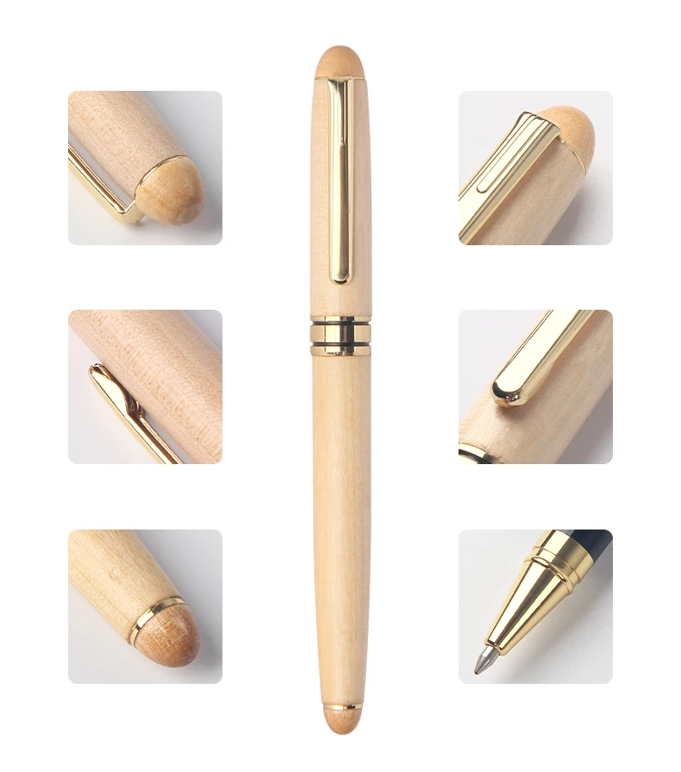 Shichen A037 Novelty wooden design log color roller pen with log color wood box 0.7mm&1.0mm nib. school business wrinting pen