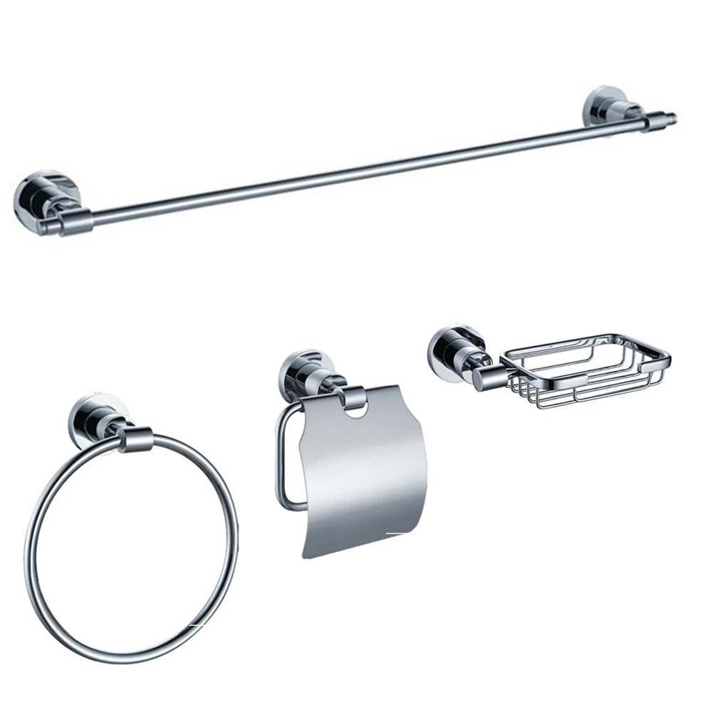 

304Stainless Steel Bahtroom Accessories Set Towel Ring Wall Soap Dish Chrome Silver Toilet Set Accessories Toilet Brush Holder