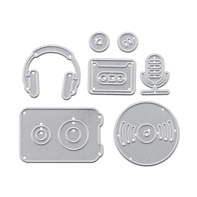 Music Makers 7pcs Metal Cutting Dies Set For DIY Scrapbooking Photo Album Embossing Card Crafts