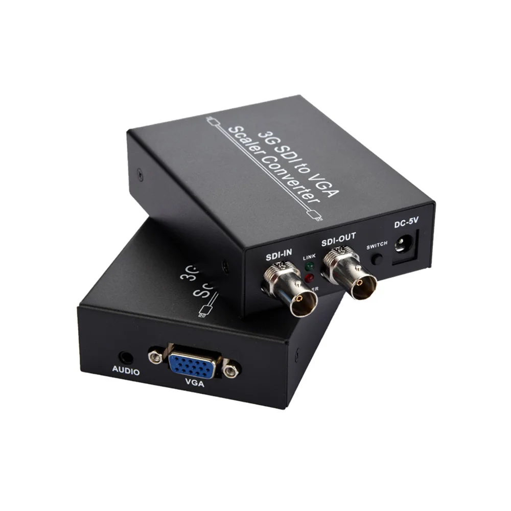 

3G SDI to VGA scaler converter SD/HD/3G SDI Aadapter Extender shown on VGA Displays with L/R output