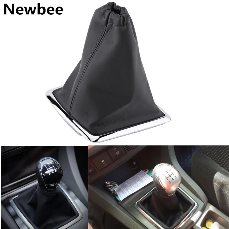 

For Ford Focus 2 MK2 2005 2006 2007 2008 2009 2010 2011 2012 Car Gear Shift Knob Leather Gaiter Boot Cover Case Chrome Frame