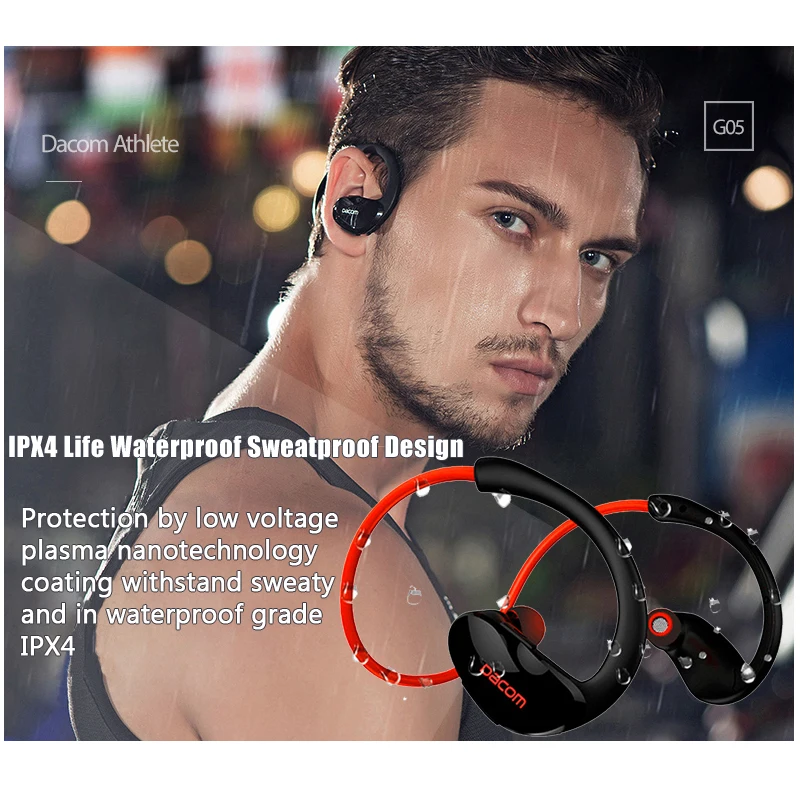 Фото Гарнитура Dacom Athlete G05 Bluetooth 4 1 Беспроводные спортивные наушники с микрофоном для Гарнитура Dacom Athlete G05 Bluetooth 4 1 Беспроводные спортивные наушники с микрофоном для