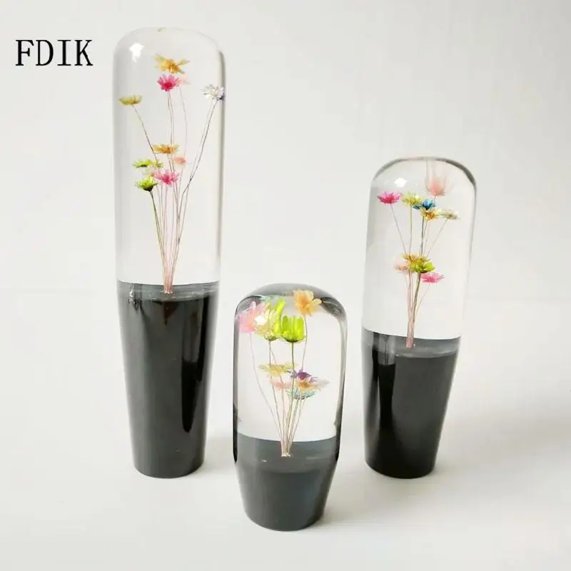 FDIK Universal MT Car Shift Knob Acrylic Flower 100mm 150mm 200mm