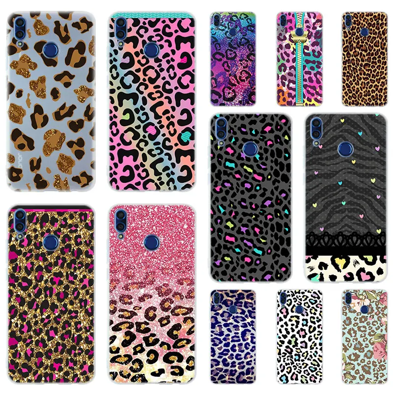 

glitter leopard seamless skin Silicone Phone Case Cover For Huawei Honor 9 10 Lite 6X 7X 8X Max 7A 8A 8C V20 PLAY 9i Hot