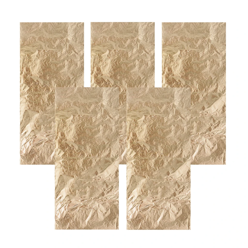 5Pcs Silver Gold Leaf Gilding Foil Paper Sheets for DIY Art Craft Gilding Decoration