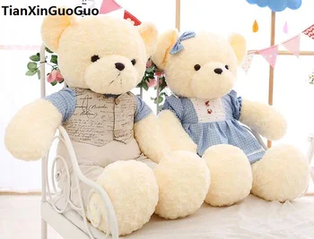 

large 70cm dressed clothes teddy bear, couples love bears plush toy soft doll throw pillow propose,birthday ,wedding gift w2702