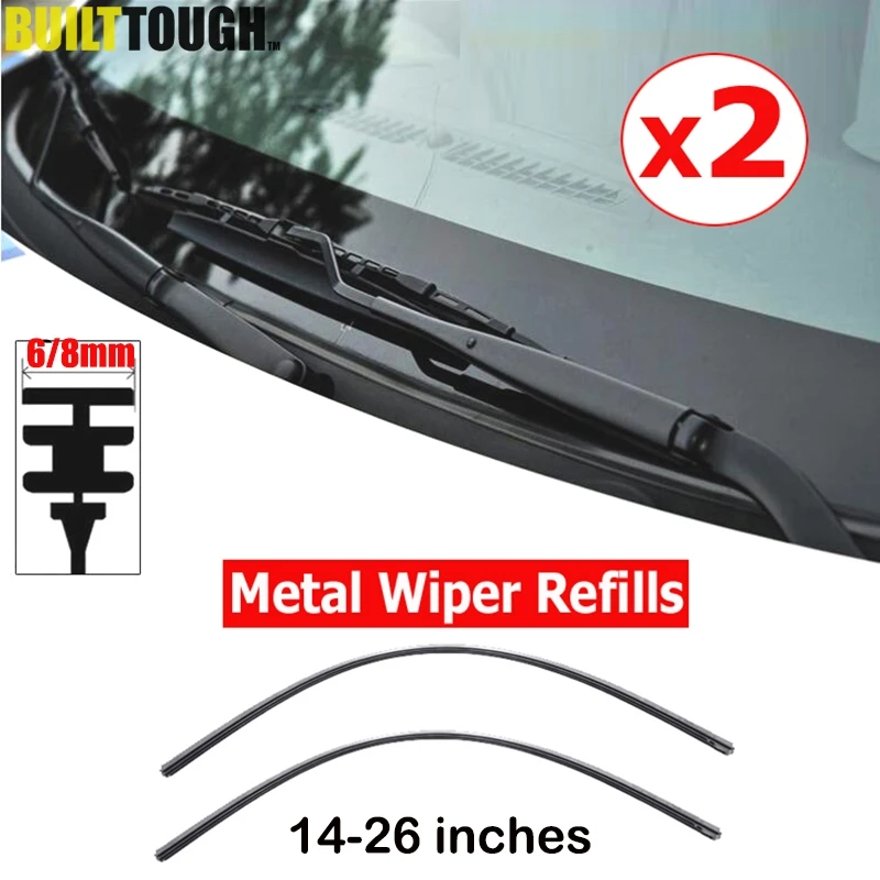 Metal Stents Wiper strips Insert Rubber strip Blade Refill 6mm 8mm Soft