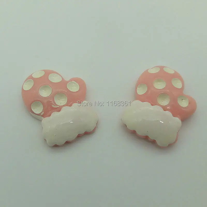 pcs/lot resin flatback light pink glove 22mm Cabochons Scrapbooking Hair Bow Center DIY Christmas decration C106-7