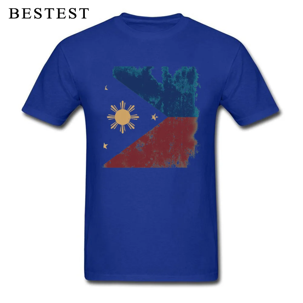 Flag of The Philippines 1024 Top T-shirts Fashionable Brand Round Neck Cotton Fabric Tops Shirt Tops Shirt for Men Mother Day Flag of The Philippines 1024 blue
