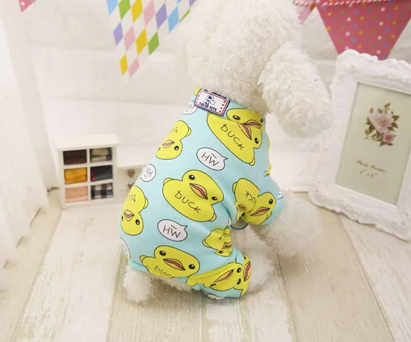 Cute Printed Pet Clothes Small Dog Jumpsuit Rompers Puppy Pet Hoodie Coat for Dogs Cats Super Soft and Warm Chihuahua Costume Dog Apparel XS S M L XL11.1