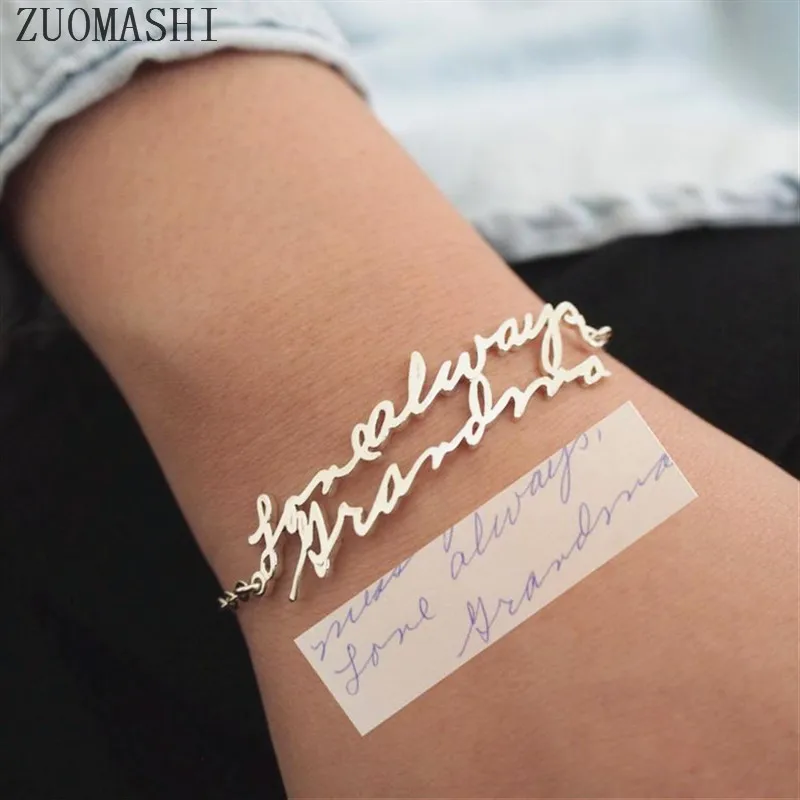 

Custom Actual Handwriting Bracelet Personalized Memorial Signature Bracelet Wedding Jewelry Keepsake Gift Mother's Gift