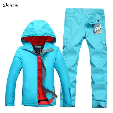 

New brand Solid color windproof hooded thick winter ski jacket women outdoor sports snowboard skiing suits clothing