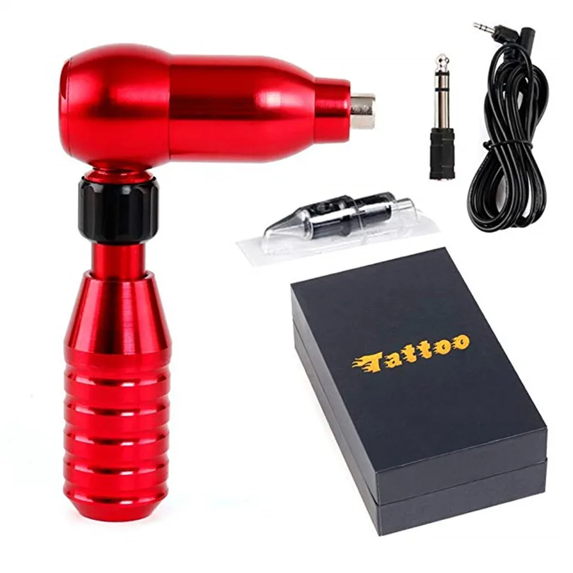 1Pcs Pro Permanent Makeup Eyebrow Lip Pen Tattoo 2-In-1 Hawk Rotary Tattoo Machine Gun For Tattoo Body Art 4.5W Motor - Цвет: red