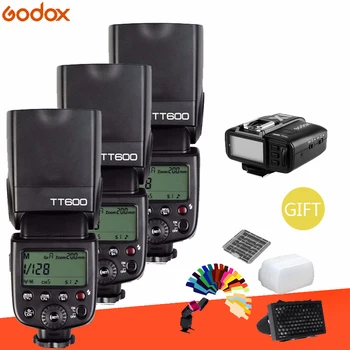 

Godox 3 pieces TT600 2.4G Wireless Camera Flash Flash + X1T-Transmitter Wireless Flash Trigger for Canon Nikon Fuji Olympus Sony