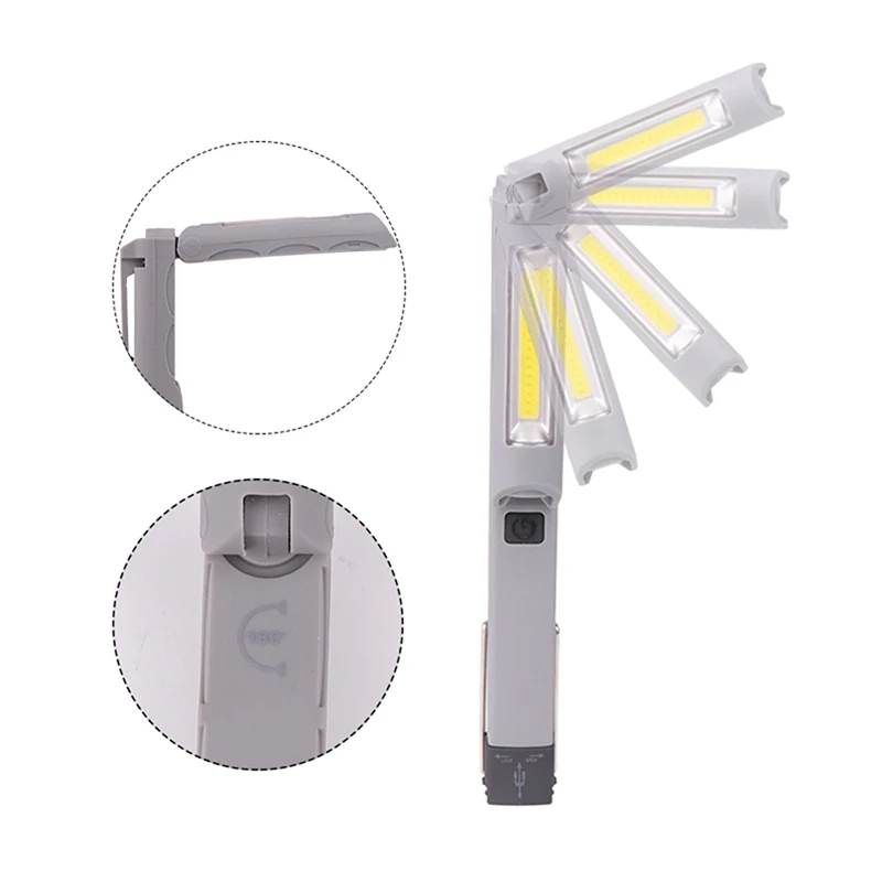 

USB Charging And Repairing COB Lamp Folding Rotary Magnet Working Lamp 4 Modes