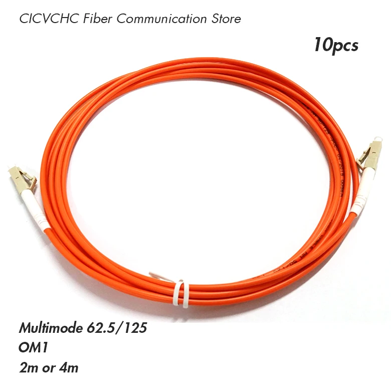 10pcs LC/UPC-LC/UPC Patchcord-MM(62.5/125) OM1-2m, 4m-3.0mm Cable / Optical Fiber Jumper