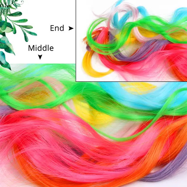 Online Shop Alileader Rainbow Colors One Clip In Hair Extensions
