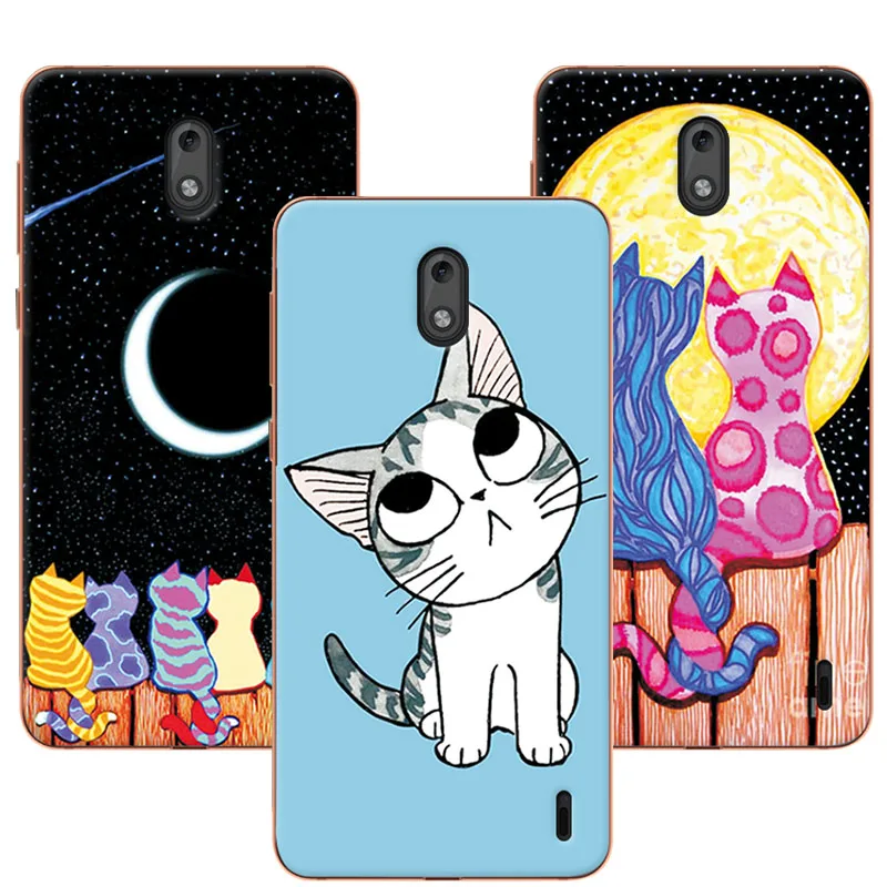 

Cute Painted Dog Bear Cat Case For Nokia 2 5.0" Back Cover Soft Silicone Capa For Nokia2 TA-1029 TA-1035 Phone Shell Fundas