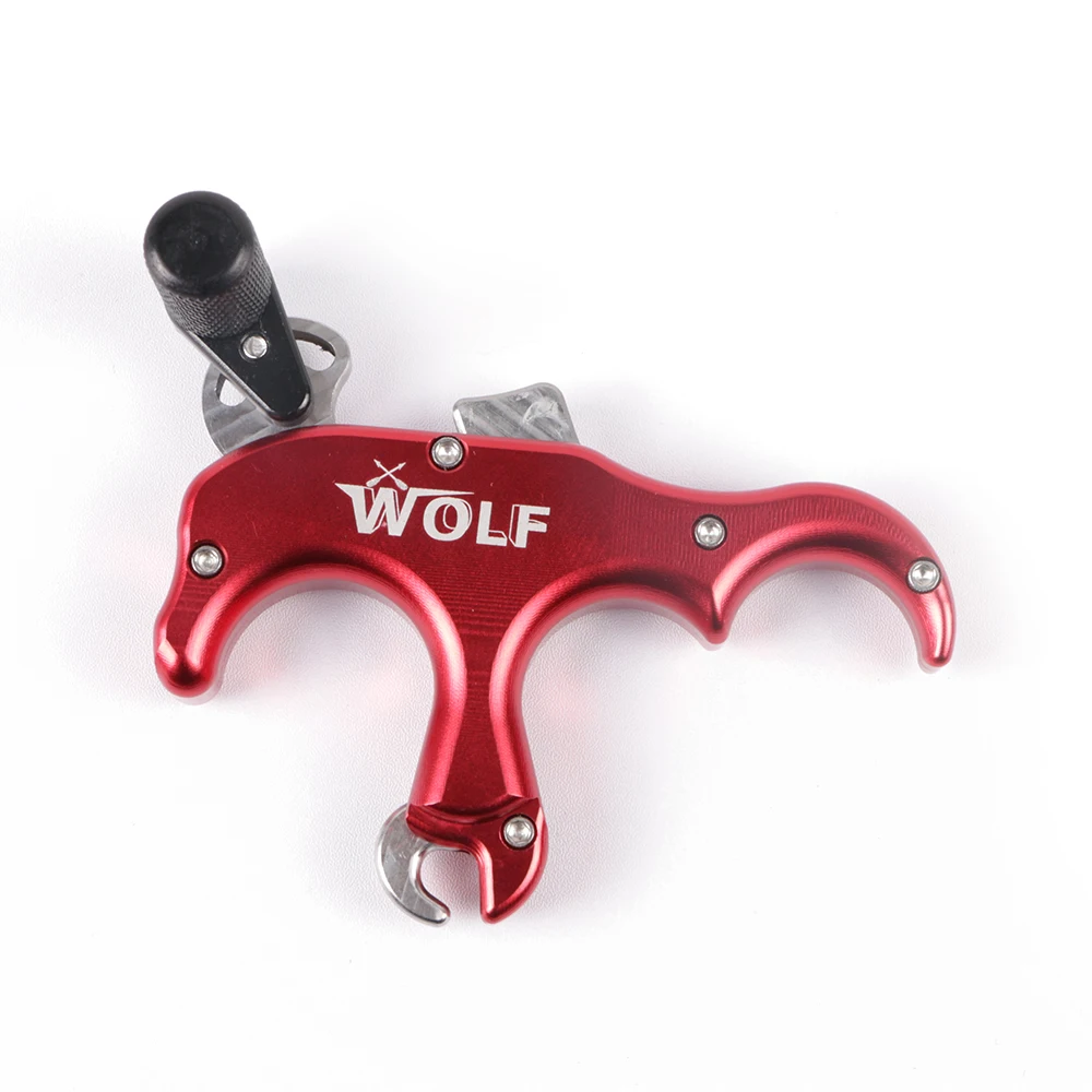 Colorful Wolf unclosed loop 3 Fingers aluminum alloy Compound Bow Release Aid for Archery bow