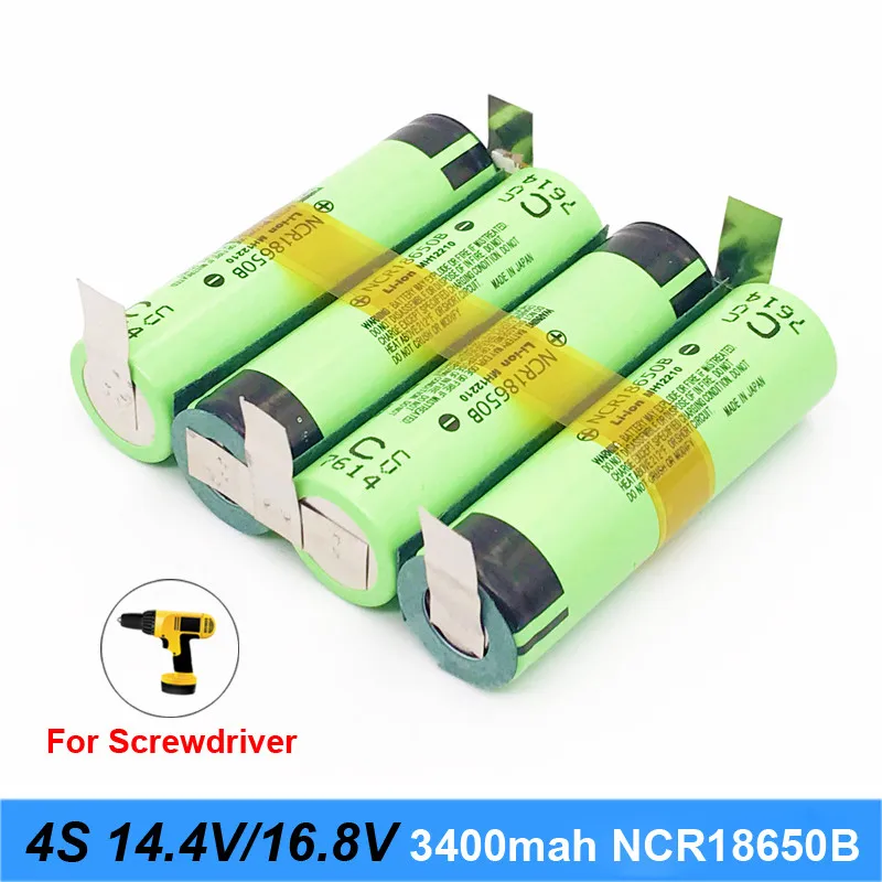 Аккумулятор 18650 hg2 3000mAh 20 ампер для отвертки 14,4 v 16,8 v батареи сварные полоски для пайки 4S 4S2P 16,8 v батарейный блок(на заказ - Цвет: 4S1P 3400mah  H