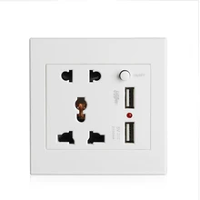 Switch 2.1A Dual USB Wall Socket Charger AC/DC Power Adapter Plug Outlet Panel w/Switch