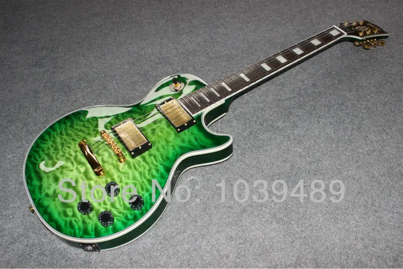 Wholesale and custom shop fire keyboard highest green wave electric font b guitar b font to