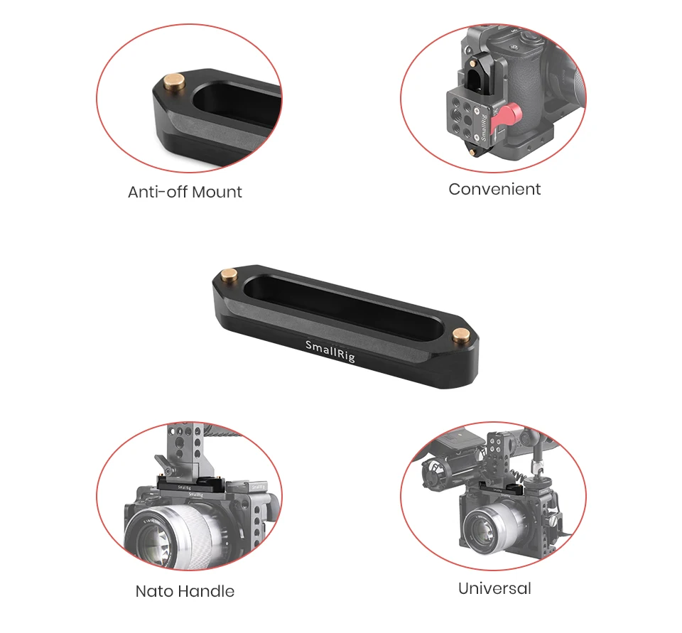 SmallRig БЫСТРОРАЗЪЕМНАЯ безопасность Nato Rail 70 мм длиной Пружинные штифты для RED Epic/Scarlet/камера blackmagic-1195