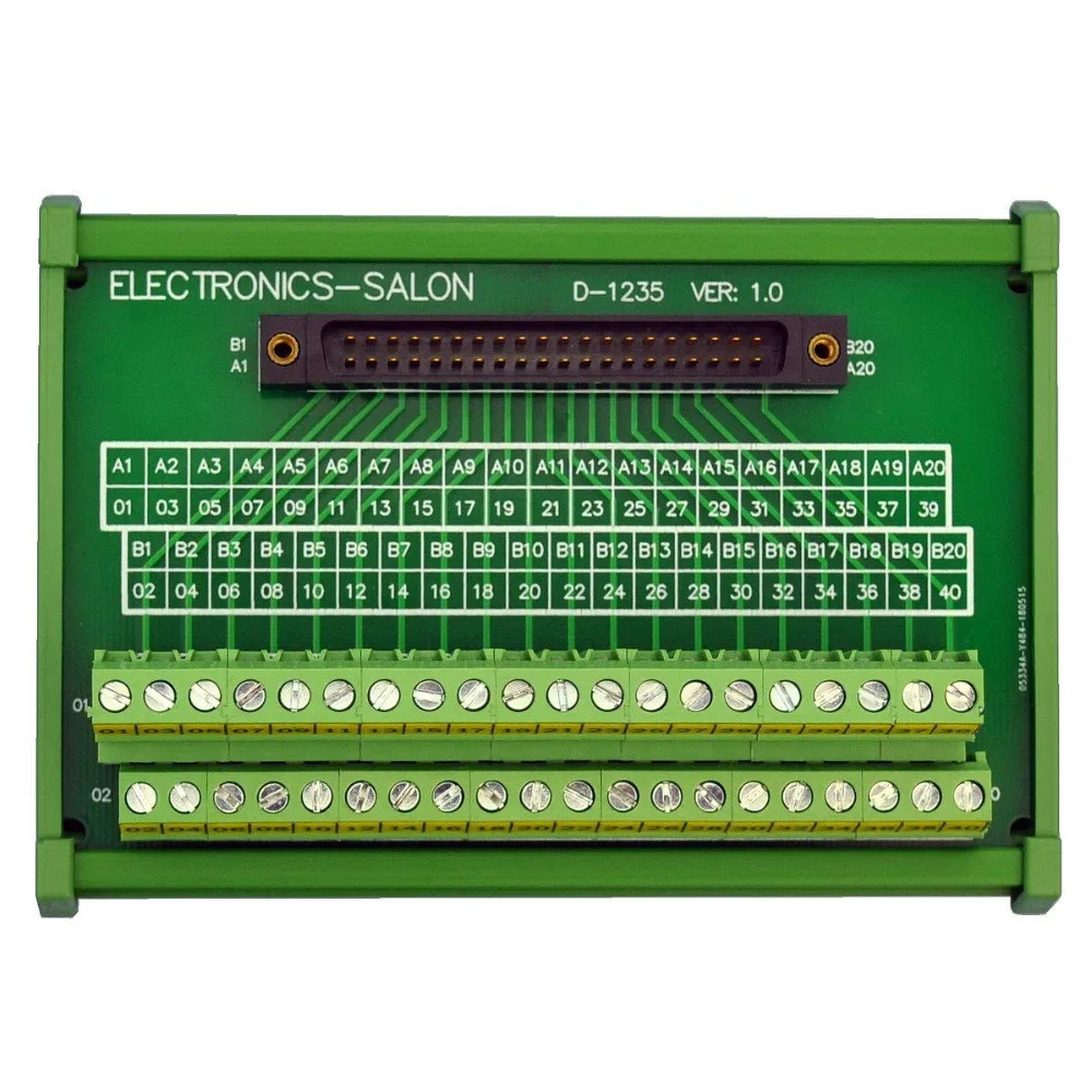 

Electronics-Salon Compatible XW2B-40F5-P 40Pin Rectangular Connector-Terminal Block Conversion Module, for PLC Wiring.