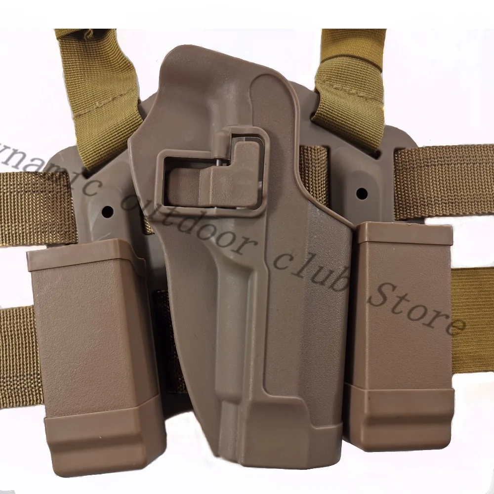 

CQC Beretta M9 Leg Holster Tactical Hunting Accessories Paddle Thigh Belt Pistol Gun Holster with Magazine Torch Pouch