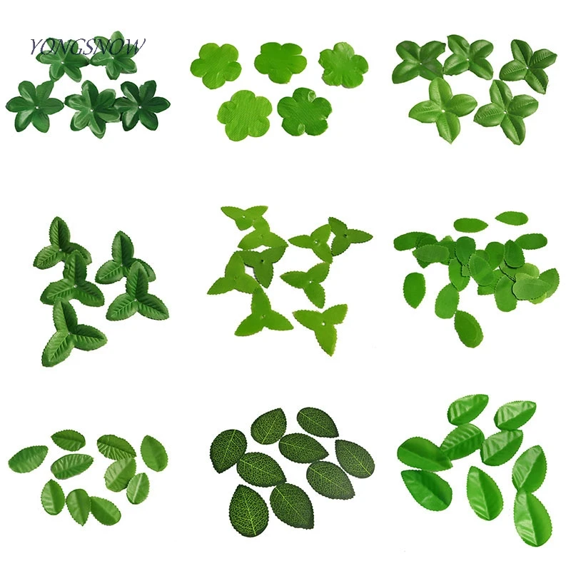 

10g Mini Silk Leaf Green Leaves Artificial Flower Leaves For Christmas Wedding Decoration Rose Foliage Garland DIY Craft
