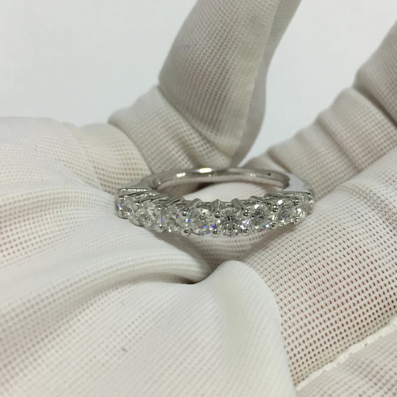 AINUOSHI Штабелируемый ряд кольцо сверкающие NSCD стерлингового серебра 925 пробы ювелирные изделия Классические роскошные Женская циркониевая обручальные кольца