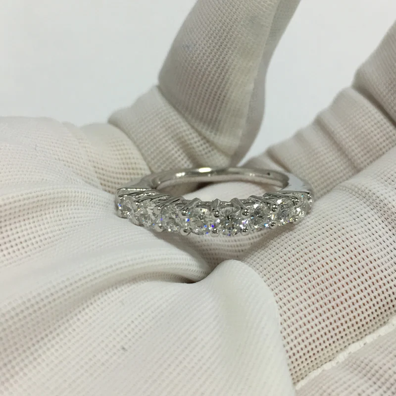 AINUOSHI Stackable Row Ring Sparkling NSCD Стерлинговое Серебро 925 пробы ювелирное изделие