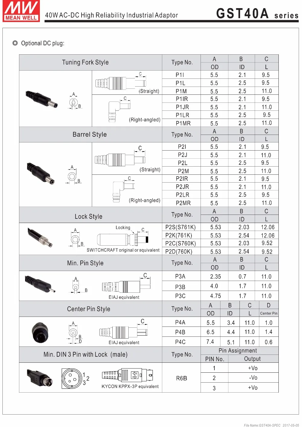 Meanwell GST40A 40W адаптер DC 5V 7,5 V 9V12V 15V 18V 24V 48V Универсальный Зарядное устройство питания для led светильник осветительная полоса