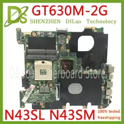 Kefu N43SL Материнская плата Asus N43S N43SM N43SL материнская плата для ноутбука GT630M 2 Гб видеокарта N43SM материнской Тесты 100% оригинал