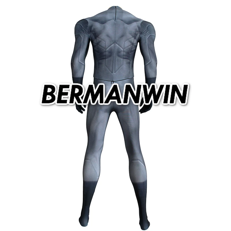 BERMANWIN Высокое качество 52 мышечный костюм Бэтмена темно-серый грудь живот мышцы супер герой Бэтмен спандекс лайкра костюм
