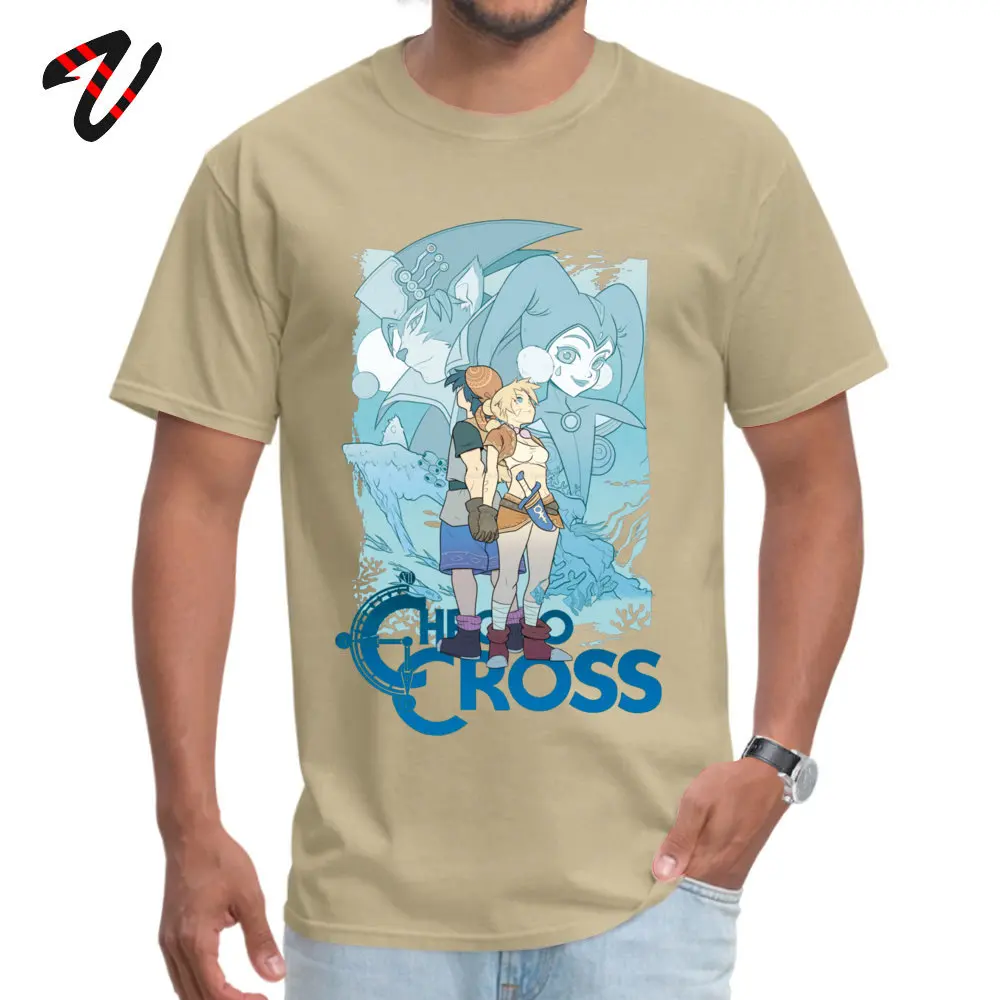 Футболки мужские модные Legend Of Zelda футболка Enjoystick Chrono Cross Camisa Videogame летние топы аниме футболка с круглым вырезом - Цвет: Beige