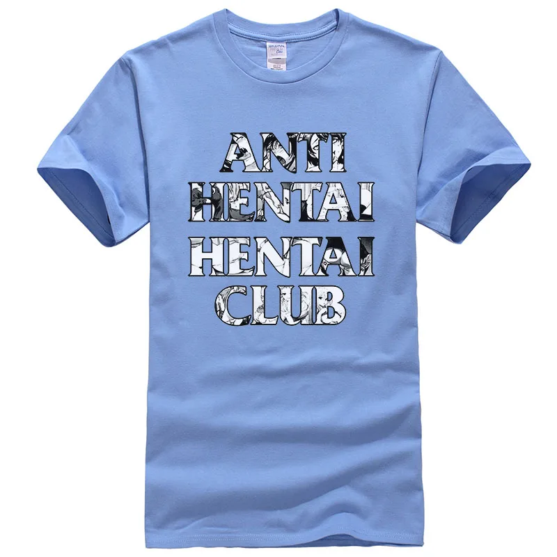 Футболка с креативным дизайном и надписью «Anti Hentai», футболка с принтом «Hentai Club» Ahegao, мужские и женские хлопковые топы, летние крутые футболки унисекс T390