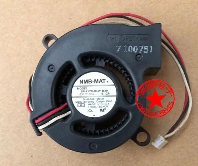 

NMB-MAT BM4520-04W-B39 4520 0.12A 12V 3 line projector fan