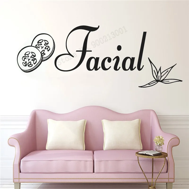 Goede Muur Art Sticker Gezichtsbehandelingen Behandeling Decoratie Vinyl Afneembare Poster Spa Teken Body Bericht Thuis Decal Beauty Salon Muurschildering LY387