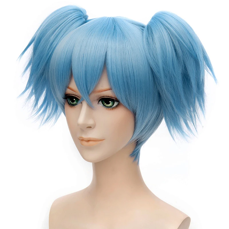 

Colorful Anime Assassination Classroom Chaotian Indigo Blue Ponytail Wig Cosplay Costume Accessories Halloween Party Game Wig