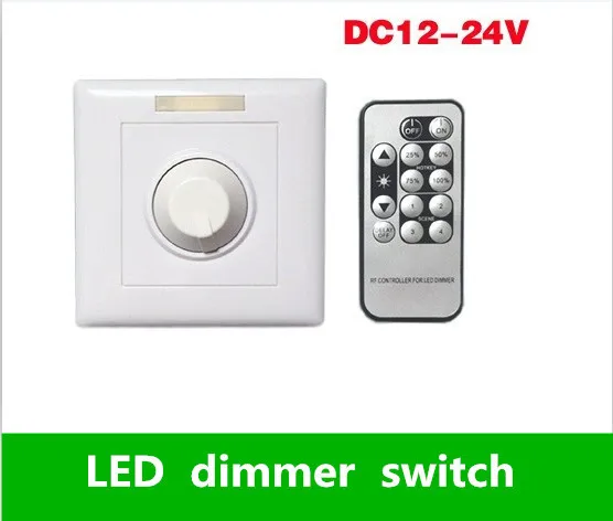 10pcsDC12V 24V поворотный с управлением светодиодный диммер для светодиодной