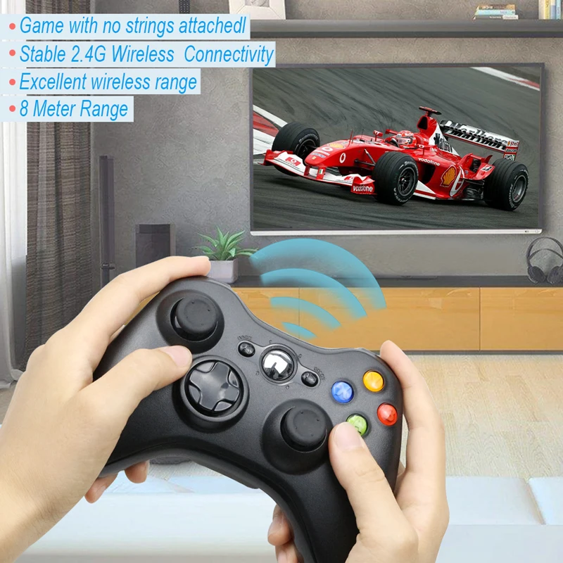 Дешево Для Xbox 360 2,4G Беспроводной пульт дистанционного управления компьютер с четырехъядерным процессором ПК приемник Беспроводной игрового контр...